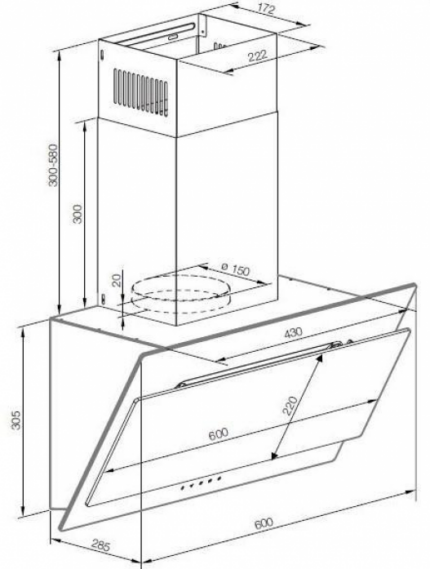 Вытяжка GRAUDE DH 60.0 WE