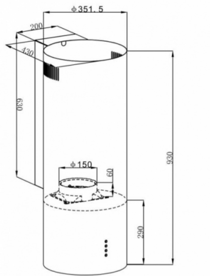 Вытяжка Maunfeld_ Lee Wall 35 нержавеющая сталь