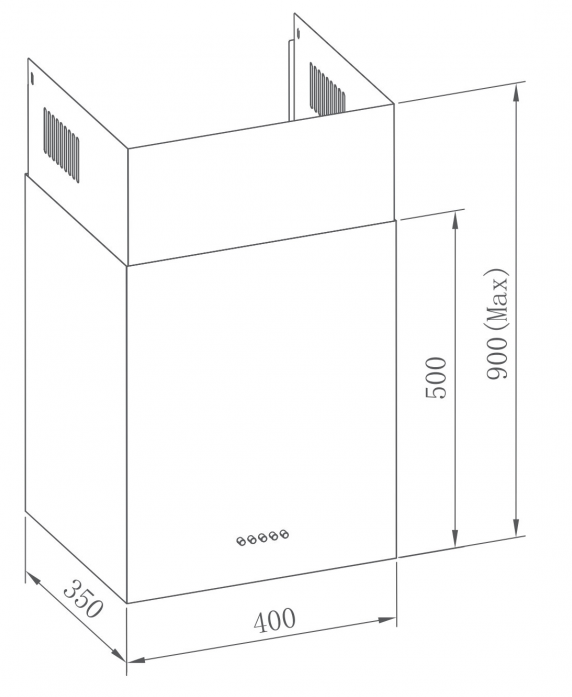 Вытяжка дизайнерская пристенная Meferi ROOMBOX40BK LIGHT Вытяжка дизайнерская пристенная Meferi ROOMBOX40BK LIGHT