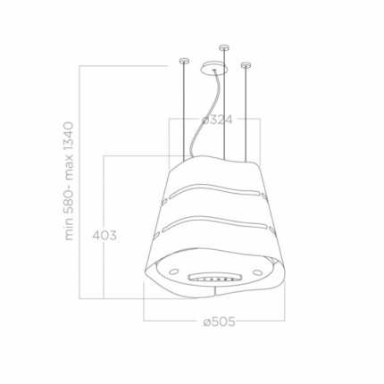 Островная вытяжка Elica WAVE UX BL MAT/F/51 PRF0171193