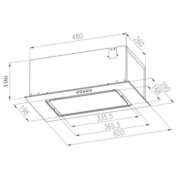 Встраиваемая вытяжка Meferi INBOX60WH GLASS ULTRA Встраиваемая вытяжка Meferi INBOX60WH GLASS ULTRA