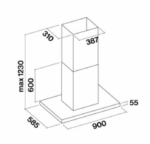 Островная вытяжка Falmec Lumina NRS Isola Black 90 CLMI90.00P2#NROI490F