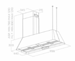 Островная вытяжка Elica IKONA MAXXI PURE BL MAT/F/120 PRF0171195