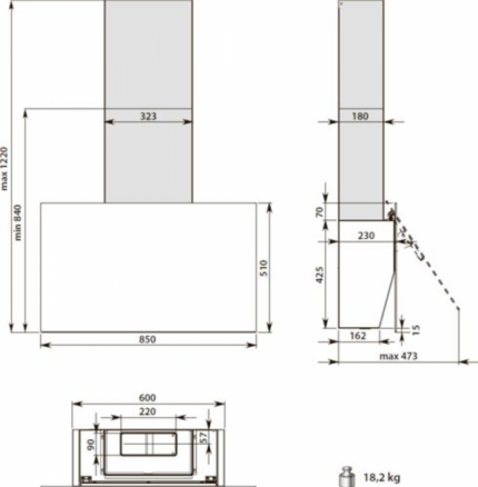 Вытяжка Falmec COVER BLACK CCFN85.E0P2#ZZZN460F