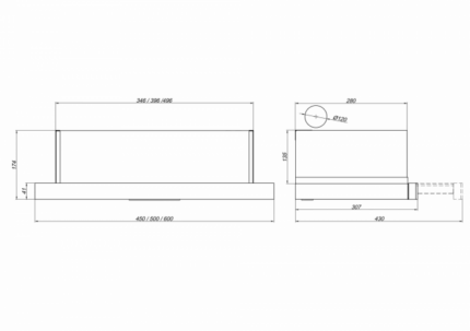 Кухонная вытяжка Elikor Интегра GLASS 50Н-400-В2Д нержавеющая сталь/черный 315.0567.339