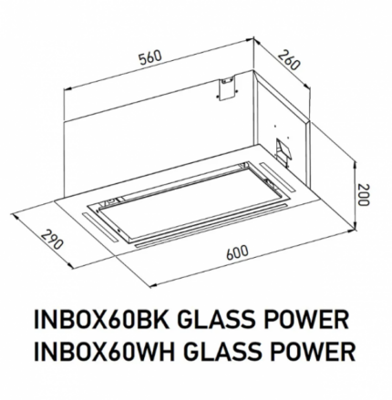 Вытяжка полновстраиваемая Meferi INBOX60WH GLASS POWER