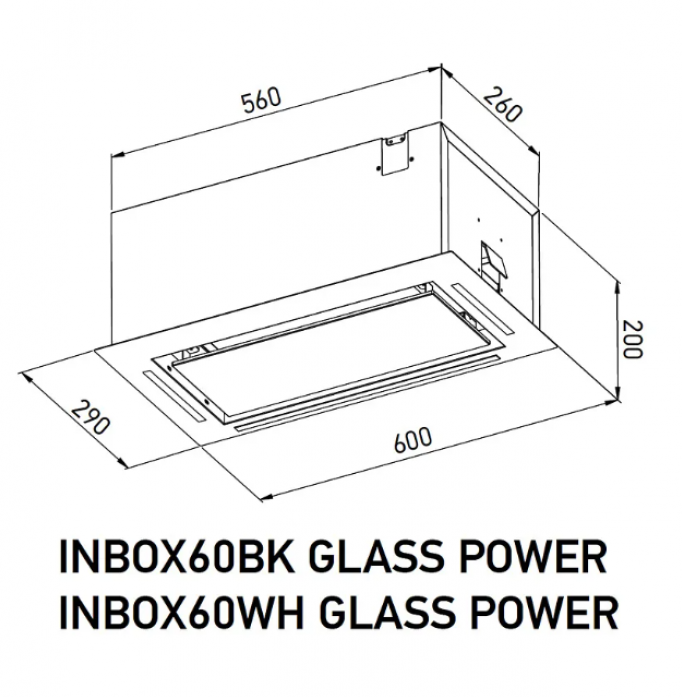 Вытяжка полновстраиваемая Meferi INBOX60WH GLASS POWER Вытяжка полновстраиваемая Meferi INBOX60WH GLASS POWER