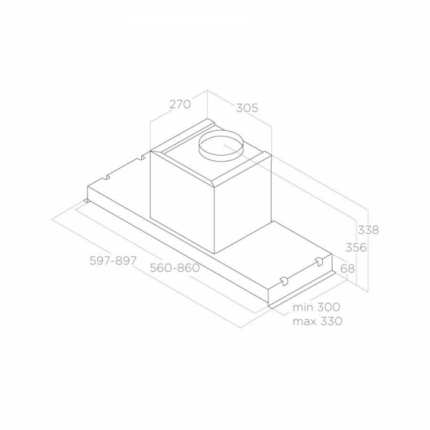 Встраиваемая вытяжка Elica GLASS OUT IX/A/60 PRF0109787