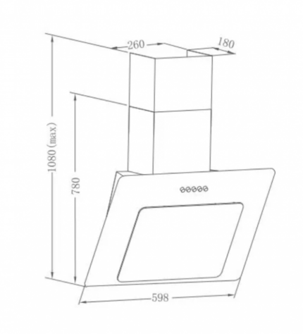 Вытяжка наклонная Meferi AIRBOX60BK POWER
